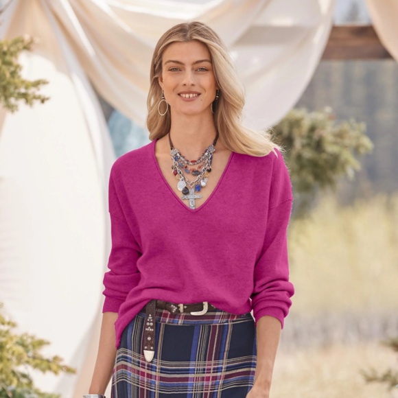 Sundance Sweaters - Sundance Amina 100% Cashmere Sweater in Orchid Women's Size Medium